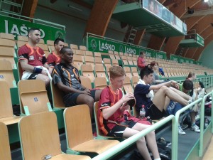 GB players take a break in training in Lasko