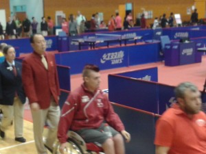 Jack enters the hall for his first match of the day